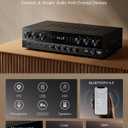 Donner Stereo Receivers, Premium 1000W Peak Power 6 Channel Audio Amplifier with Bluetooth 5.3, USB, FM, 2 Mic-in, Echo, RCA, Optical/Coaxial Input for Home, Karaoke, Theater Speakers, MAMP6