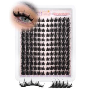 YDAGKH Lash Clusters Spiky Eyelash Clusters Fox Eye Cluster Eyelash Extensions Unique Spikes Individuals Manga Lash Extension 144Pcs DIY Fairy Anime Cluster Eyelashes Volume Cat Eye Lashes Long
