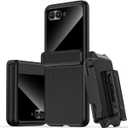 Spugan for Motorola Razr 2024/ Razr 2025 Case with Belt Clip Holster, [Built-in Privacy Screen Protector] [Hinge Protection] Full-Body Heavy Duty Rugged Shockproof Case for Moto Razr 2024/ 25 (Black)