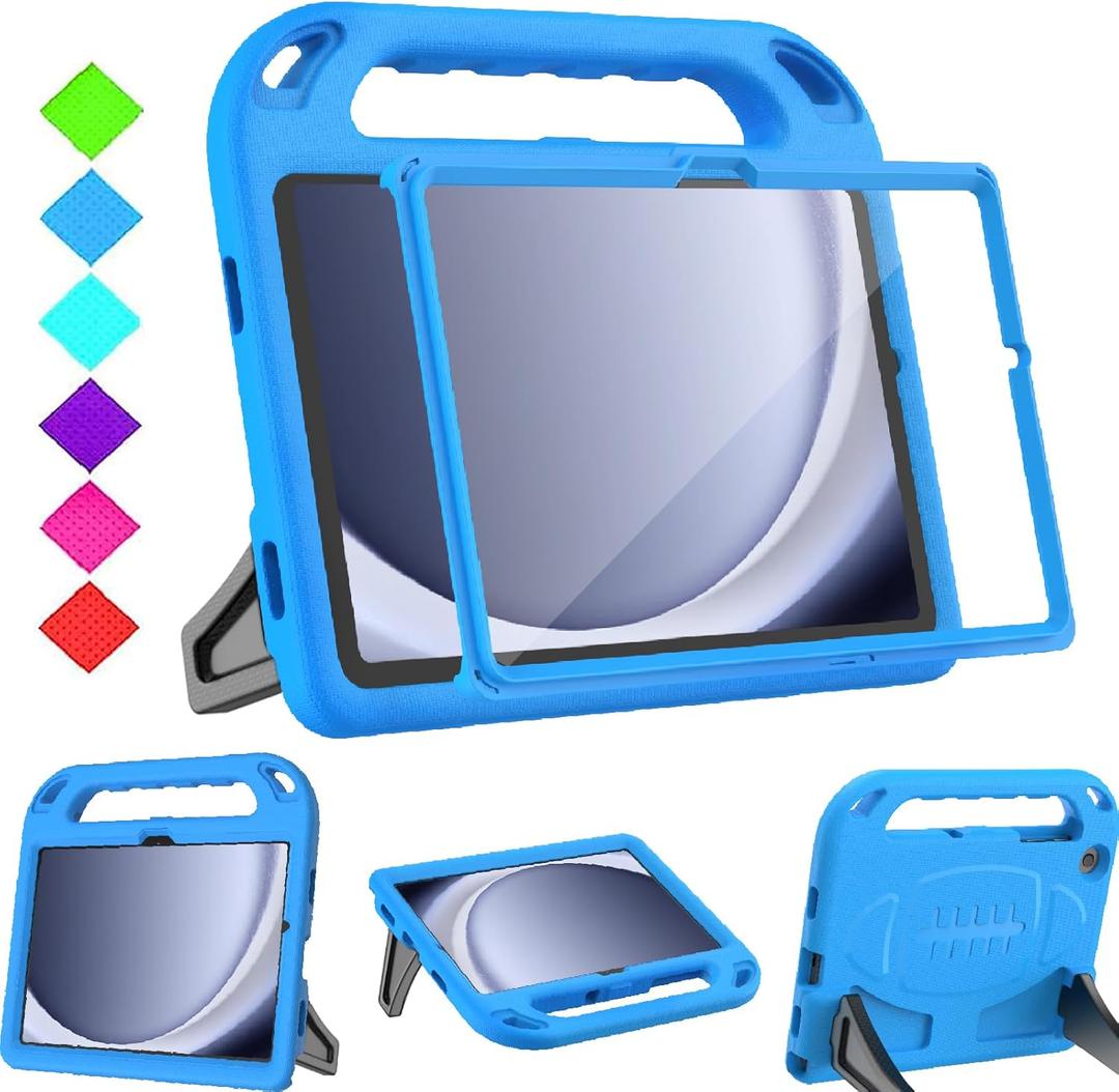 BMOUO Kids Case for Samsung Galaxy Tab A9+/A9 Plus 11 Inch 2023 (SM-X210/X216/X218), with Screen Protector, Shockproof Samsung Galaxy Tab A9 Plus Case for Kids, Blue