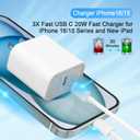 iPhone 17 16 15 Charger, USB C Charger, 1-Pack Fast Wall Charging, USB-C Chargers Block (1-Pack 6 ft Cable Included) for iPhone 17/16/15/15 Pro/15 Pro Max/iPad Pro/AirPods Samsung & More