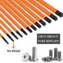 13-Piece 6 inch /150 mm Long Torx Bit Set for Impact Driver, S2 Steel Star Bit Set (T5-T40), 1/4'' Hex-Shank Magnetic Torx Screwdriver Bit, Torx Head Drill Bit Set with CNC Machined Tips
