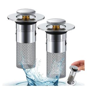 Soriva Sink Plug, Pop-up Sink Drain Filter, Universal Shower Drain Hair Catcher for Most Sinks (2)