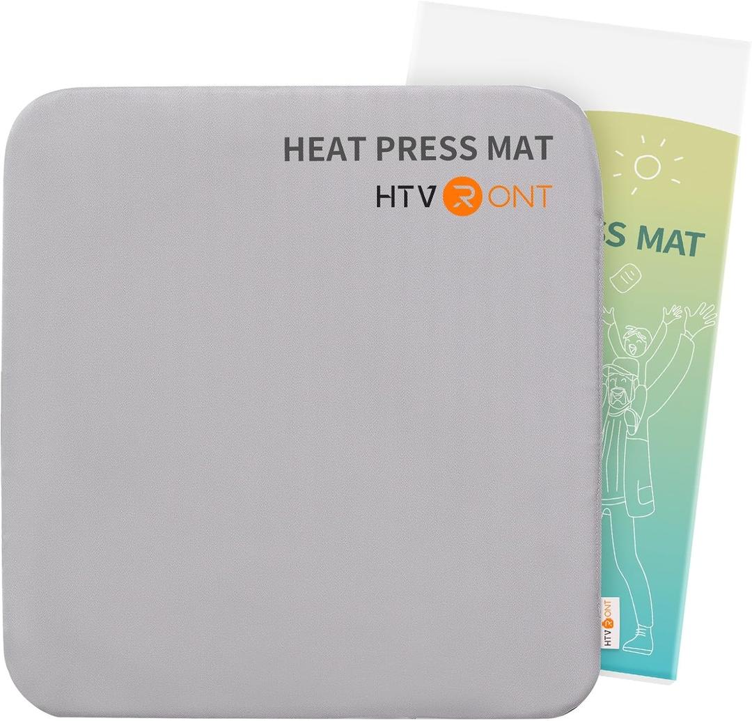 HTVRONT Heat Press Mat Compatible with Cricut Cutting Machine, Heat Press Pad 15"x15" for Craft Vinyl Ironing Insulation Transfer, Double Sides Applicable Heat Mat for Heat Press Machines