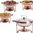 6QT Chafing Dishes for Buffet 4 Pack, Buffet Servers and Warmers, Rose