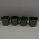 BUYMAX Plant Pots Indoor –5 Inch Ceramic Flower Pot with Drainage Hole and Ceramic Tray Gardening Home Desktop Office Windowsill Decoration Gift, Set of 4Plants NOT Included (Patina)