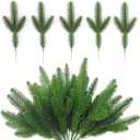WEISPARK 30Pcs Artificial Pine Leaves Branches, Fake Greenery Pine Sprigs Faux Stems Picks for DIY Christmas Garland Wreath Embellishing and Home Garden Decoration