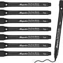Taja Magnetic Dry Erase Whiteboard Markers, 8 Count Black Fine Tip Thin Dry Erase Markers with Eraser for Home Office School Supplies-Black