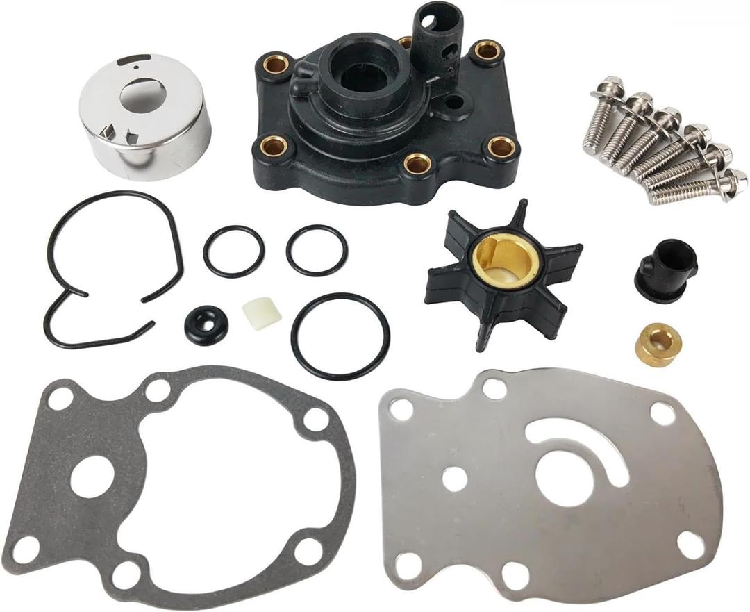 Water Pump Impeller Repair Kit 393630 for Johnson Evinrude OMC Outboard 20 25 30 35 HP Replace Sierra Marine 18-3382 0393509 0393630 (Pump Kit)