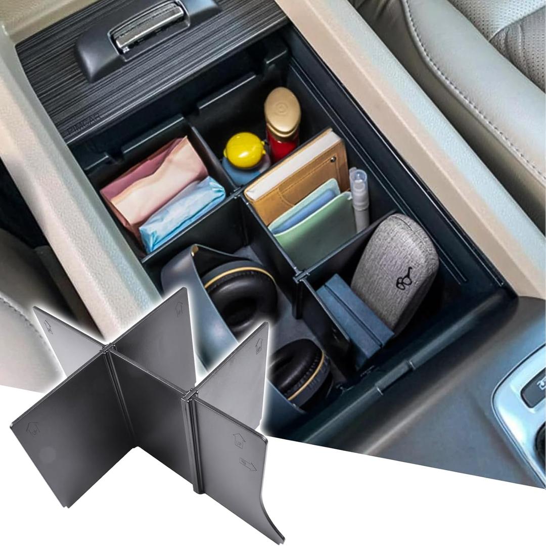 HGWEI Center Console Organizer Compatible with Honda Pilot 2016-2022 / Ridgeline 2017-2023 / Passport 2019-2023 Insert Tray Dividers Armrest Storage Box Interior Accessories