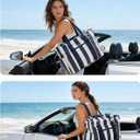 BAGSMART Large Beach Bag for Women, Oversize Tote Bag for Travel/Swim Pool/Summer | 3-Ways to Carry