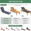 Chaise Lounge Cushions Outdoor Set of 2, 72 x 21 x 3 in, Dark Grey, 72" x 21" x 3" | 2 Pack