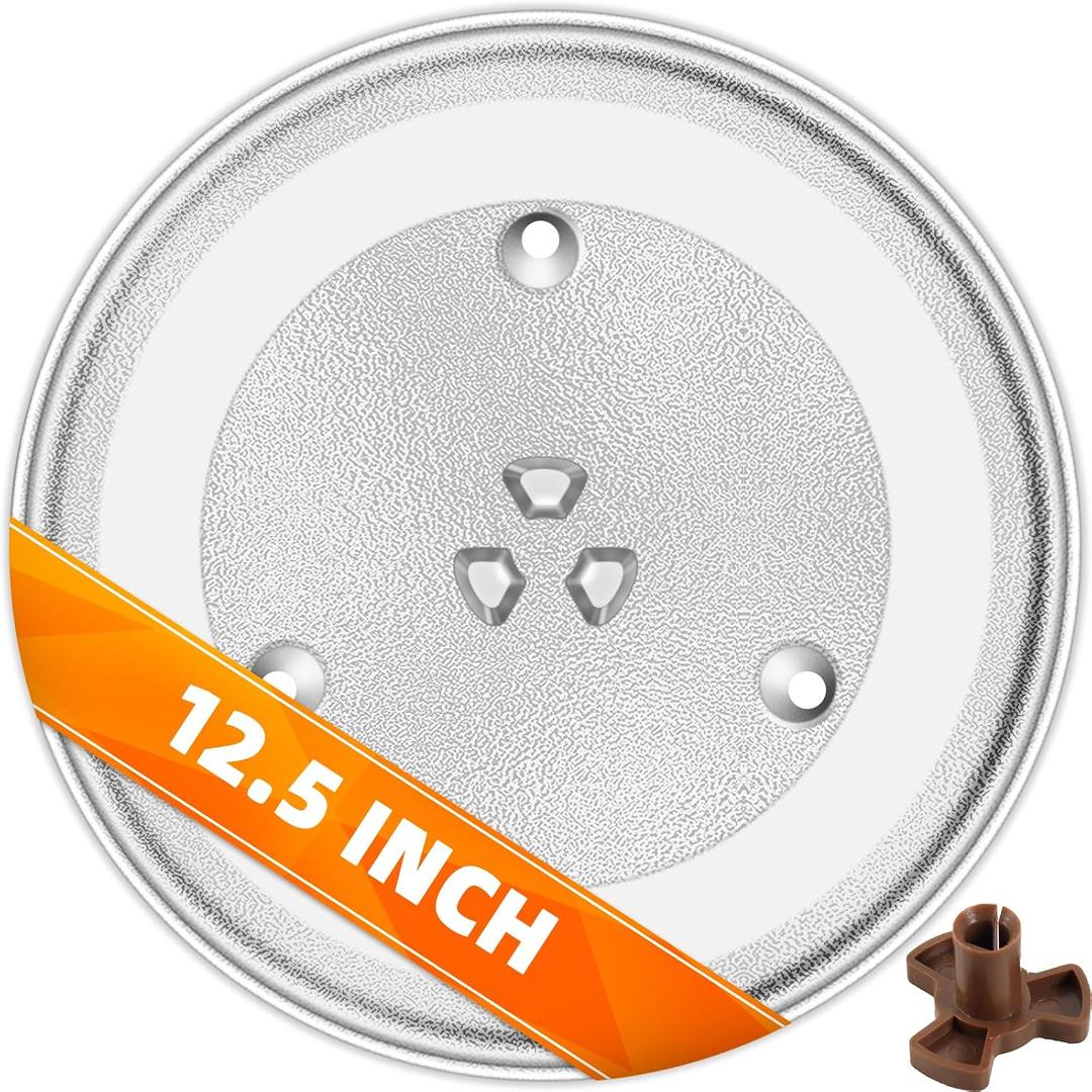 12.5 Microwave Glass Tray Compatible with Samsung, GE and Hotpoint - The Exact Replacement Part of WB39X10002/ WB48X10005/ WB49X10069/ WB39X10003 Dishwasher Safe