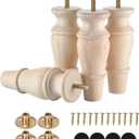 Michanco Wooden Furniture Legs 6 Inch Set of 4 Unfinished Replacement Parts for Couch Sofa Chair Ottoman Cabinet