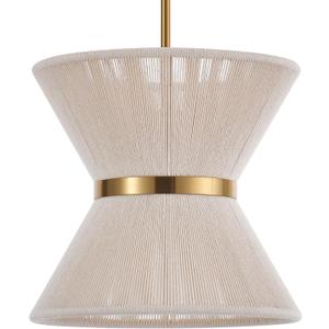 Hand Woven Boho Pendant Light Coastal Mini Modern Chandelier Adjustable Transitional Minimalist Pendant Lighting Fixtures for Kitchen Island Dining Room, White, Dia 12.2