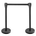 New Star Foodservice 54590 Stanchions, 36-Inch Height, 6.5-Foot Retractable Belt, Set of 2, Black Belt