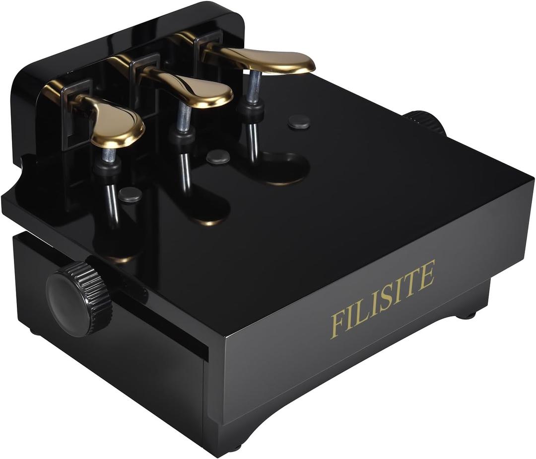 Piano Pedal Extender for Kids, Solid Wood Adjustable Piano Foot Pedal Extender with 3 Pedal(Black)