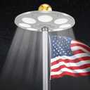 PPQ Solar Flagpole LED Light,New 136 LED Long Lifespan Flag Pole Light for 15-25 Ft Poles,Solar Powered Waterproof Lighting on Outdoor Pole Top,10 Hour Dusk to Dawn Auto On/Off