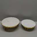 Mud Pie Marble and Gold Edge Riser Set, small 3" x 8" dia | large 4" x 10" dia