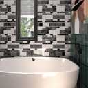 Peel and Stick Backsplash Tiles for Kitchen Black and White Stick on Backsplash Kitchen Backsplash Contact Paper Kitchen Wallpaper Self Adhesive Removable Wallpaper for Bathroom Waterproof 15.7118