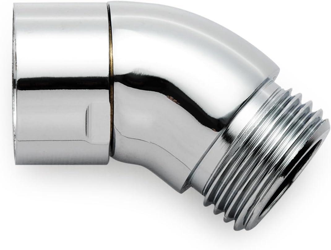 OFFO Shower Head Elbow Adapter, All Metal Handheld Shower Head Elbow Adapter Shower Arm Angle Adapter 135 Degrees, Chrome