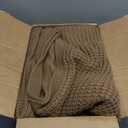 Douceur Light Brown Throw Blanket for Couch, Soft Chunky Cable Knit Throw Blanket, Classic Fisherman's Rib Stitch Pattern Throw for Living Room Gift, 50"X60"