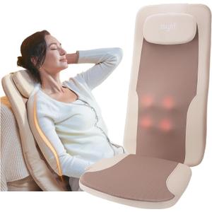 Mynt FSA Eligible HSA Approved Back Massager for Chair, Foldable Back Massager with Soothing Heat, Flexible Massage Chair Pad with Soft S-Curve Longer Track, Portable Rolling & Spot Chair Massager