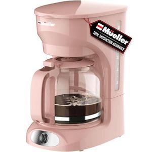MÜELLERHOME 12-Cup Pink Coffee Maker - Borosilicate Carafe, Auto-Off, Pink Accessories, Reusable Filter, Anti-Drip, Kitchen Appliances, Keep-Warm Function, Kitchen Décor