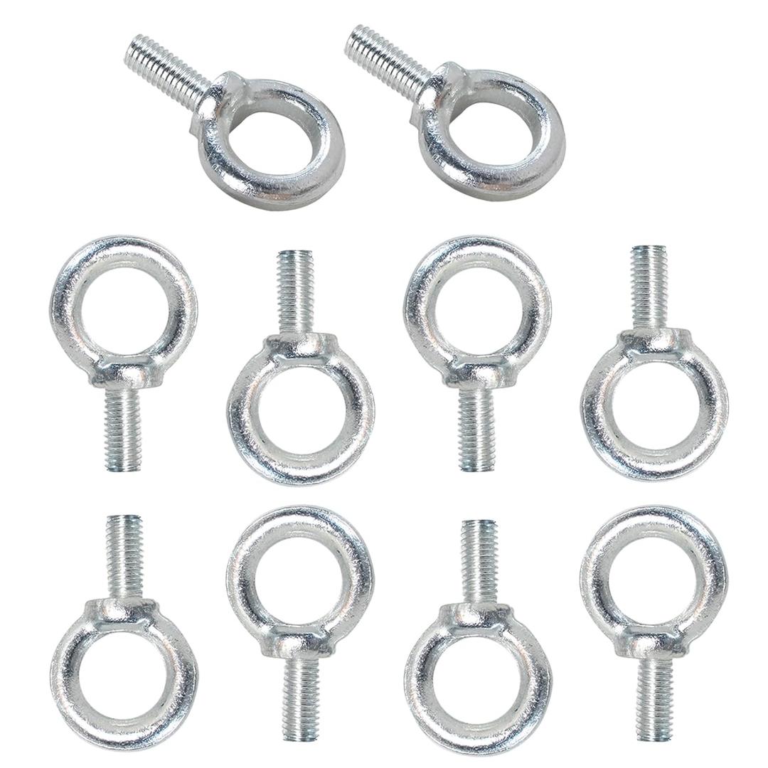 5/16" x 13/16" Galvanized Steel Eye Bolts,Eye Bolts for Rigging, Anchoring, and Construction - 300 lbs Working Load Limit, Pack of 10(M8*20)