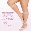 MANZI 6 Pairs Plus Size Knee Highs for Women 15 Denier Sheer Nylon Socks Knee High Stockings (3X-Large-4X-Large, Natural)