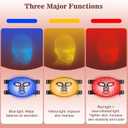 INTEO Red Light Therapy for Face, 3 Modes Portable Led Face Mask Light Therapy with Remote, Near-infrared 850 Red Light Mask with Timing Function, Led Light Therapy At Home 180 LED Beads (Black Golden)