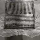 PEMAR Mother of Pearl 23.6" Square Extra Large Ottoman Tray with Insert Handles, Oversized Decorative Luxury Wooden Serving Tray for Food, Coffee Table, Breakfast in Bed (Dark Grey - White)