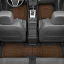 Motor Trend FlexTough Deep Dish All-Weather Floor Mats, Waterproof Trim-To Fit Mats for Cars, Trucks, SUVs - Universal Automotive Floor Liners, Car Accessories, Brown