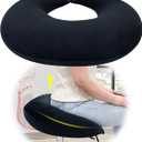 AOSSA BBL Pillow After Surgery for Sleeping, Brazilian Butt Lift Post Surgery for Sitting Driving, Booty Lumbar Seat Cushion, Hip Support for Chair Bed Donut Pillow, BBL Recovery Supplies (Black)