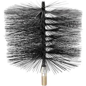 6 in Round Chimney Cleaning Brush, Double Spiral Flue Brush Steel Chimney Cleaning with 1/4" Fitting, Pellet Stove Cleaner for Stove Pipes