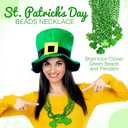 12 Pcs St Patricks Day Beads Necklace Bulk Green Shamrock Beads for Irish Party Favors & Supplies, Costume Accessories by 4E's Novelty