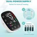Upper Arm Blood Pressure Monitor with Wide Range Cuff That fits Standard to Large Adult Arms, Large LED Display, Irregular Heartbeat Detector, Clinically Validated, USB-C Power Cable