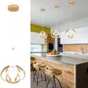 CANEOE Modern Led Pendant Light, 5500K Gold Led Pendant Lights Kitchen Island, Adjustable Height LED Hanging Light Fixtures for Dining Room Bedroom Kitchen Island Pendant Lighting,1 Pack