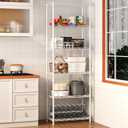 HOMEFORT 6-Tier Wire Shelving, 6 Shelves Unit Metal Storage Rack, Durable Organizer, Perfect for Pantry Closet Kitchen Laundry Organization (White), 21"W x 11"D x 67"H