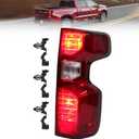Tail Light Assembly Compatible with 2019-2026 Chevy Silverado 1500 2500HD 3500HD Rear Brake Tail Lamp Halogen Type Including Harness Bulbs Right Passenger Side