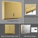 Commercial Paper Towel Dispenser Wall Mount, Tri-fold/Multi-fold/C-Fold Stainless Steel Paper Towel Holder Hand Towel Dispenser with Key (Gold)