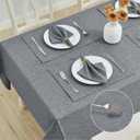 Rectangle Table Cloth Linen Farmhouse Stainproof Waterproof Washable Polyester Oblong Rectangular Fabric Table Cover for Kitchen Dining Dinner(Gray/60x84 Inch)