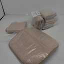 PRONOUS Khaki Memory Foam Chair Pads, 6 Pack D-Shaped Seat Cushions for Dining Office Chairs, 17" x 15", Nonslip