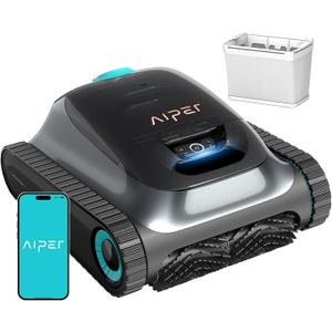 Aiper Scuba S1 2025 Robotic Pool Cleaner, Wall & Waterline Cleaning, Ultra-fine Filtration, Extended 180-Min Battery Life, WavePath 2.0 Tech Smart Navigation, App Support, OTA Upgrade (Space Gray)