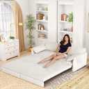 Lyngins L Shaped Sleeper Sofa Bed with Storage Chaise, 53 Inch Pull Out Sofa Couch Bed for Living Room Sectional Linen Couch for Apartment, Bedroom, Living Room, 3 Seat, Dark Gray