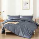 homebox Cotton Duvet Cover Set - 100% Egyptian Cotton Charcoal Bedding Set Queen Size - 1200 Thread Count Breathable and Soft Duvet Cover Set for All Seasons(King, 90x104'') (King, Charcoal)