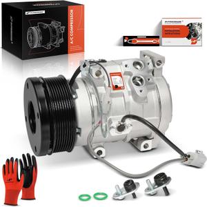 A-Premium AC Compressor with A/C Clutch (8-Grooves Compatible with Toyota Tundra 4.6L, 5.7L 2007-2021, with 10S20C Style Compressor, Replace# 883200C130, 883200C190