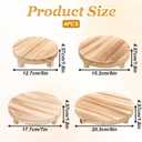 4 Pcs Wooden Risers Display Stands, Round Wood Risers Display Pedestal Stands Mini Tiered Tray Stand Rustic Wood Riser for Home Decor Kitchen Counter (5", 6", 7", 8",Brown)