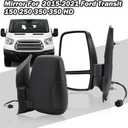 Driver Side Mirror,Mirror Assembly Compatible With 2015-2025 Ford Transit 150 250 350 350 HD,Transit Tow Power Glass,Towing Without Signal Light Non Heated,Black(Short Arm)
