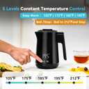 Seehot 850ml Small Electric Kettle Temperature Control,800W Double Wall Electric Tea Kettle of 304 Stainless Steel,5 Temp Presets,Hot Water Kettle Electric,Auto Shut Off for Tea and Coffee-Black